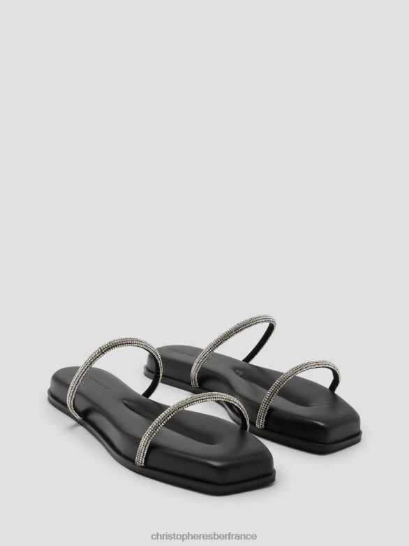 fontana cristal plat 4680H200 noir chaussure Christopher Esber