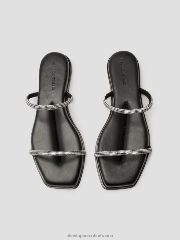 fontana cristal plat 4680H200 noir chaussure Christopher Esber