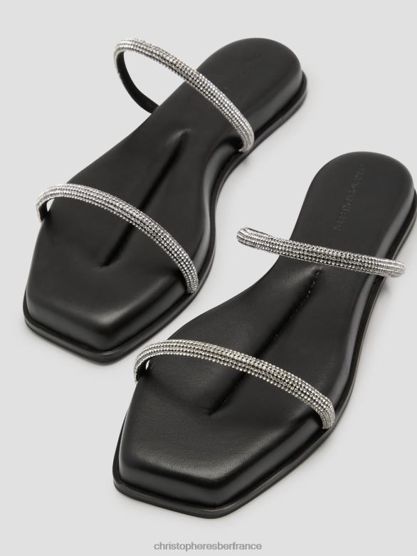 fontana cristal plat 4680H200 noir chaussure Christopher Esber