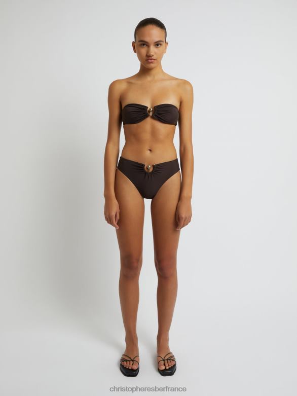 bandeau froncé à griffes 4680H176 chocolat vêtements Christopher Esber