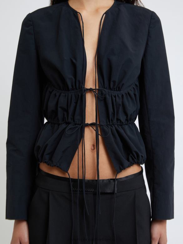 Calero, haut noué sur le devant 4680H113 noir vêtements Christopher Esber