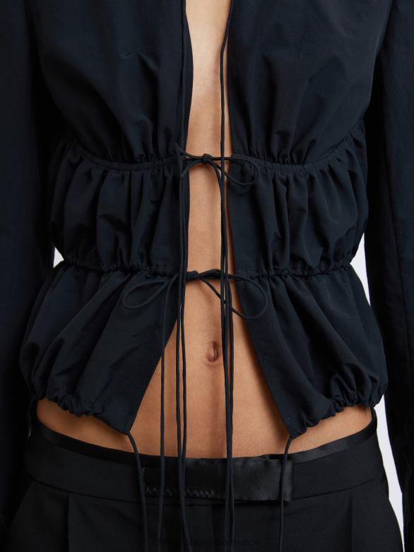 Calero, haut noué sur le devant 4680H113 noir vêtements Christopher Esber