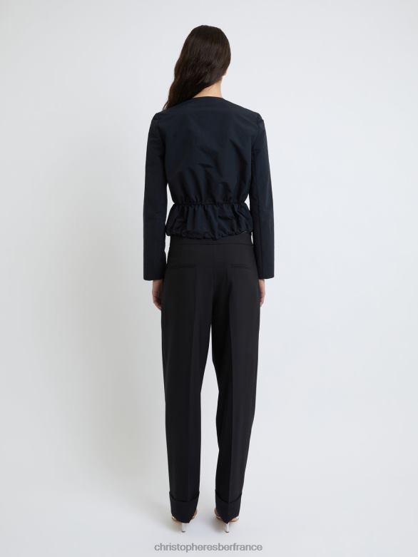 Calero, haut noué sur le devant 4680H113 noir vêtements Christopher Esber