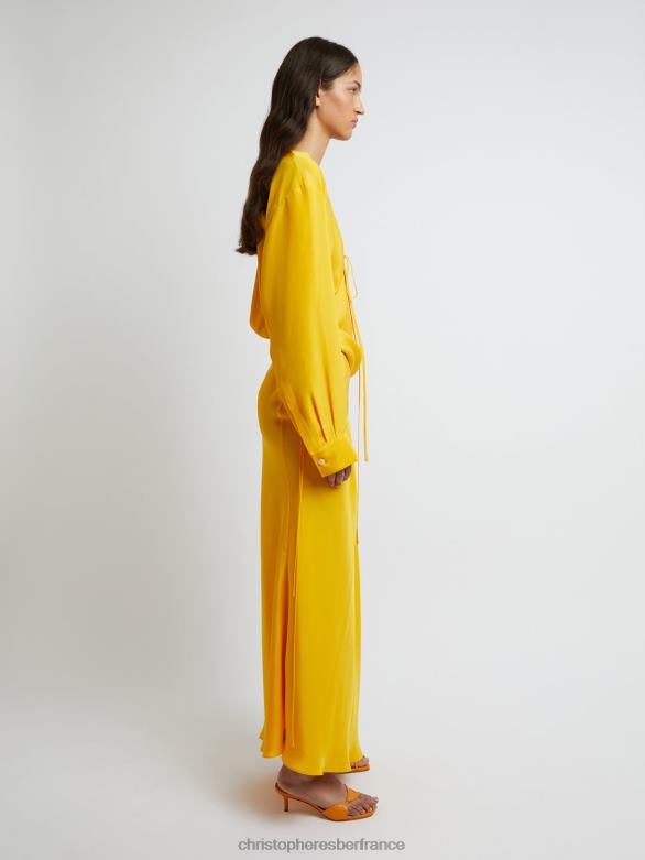 chemise triquetra nouée sur le devant 4680H102 mangue vêtements Christopher Esber