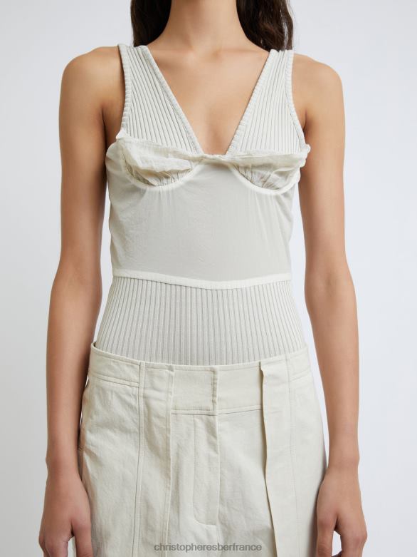 débardeur à armatures meribella 4680H116 sable vêtements Christopher Esber