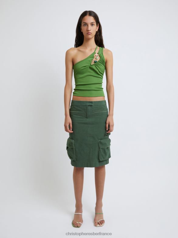 débardeur asymétrique à boucle flottante folia 4680H93 tige vêtements Christopher Esber