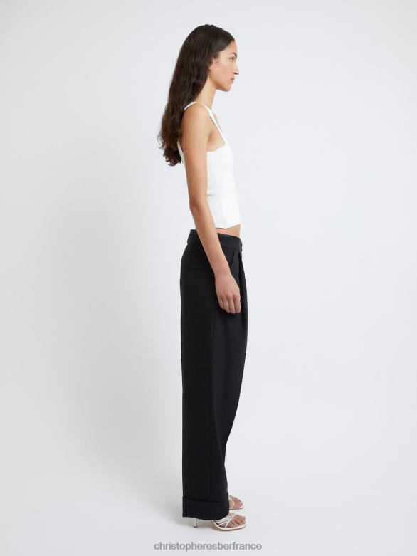 débardeur côtelé à bord cerclé 4680H85 blanc vêtements Christopher Esber