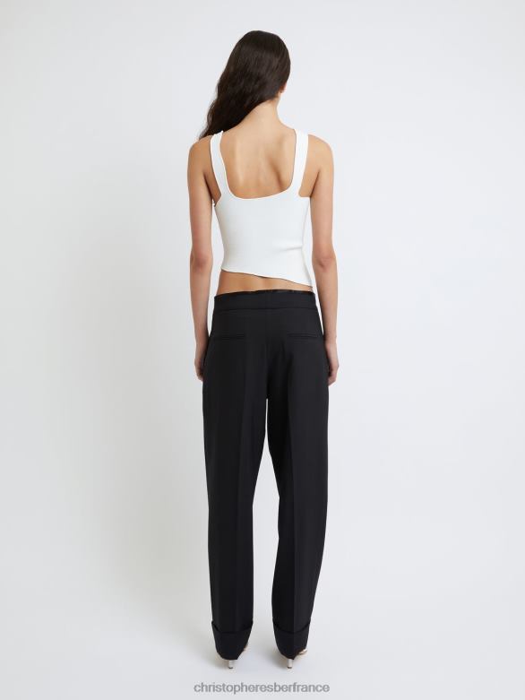 débardeur côtelé à bord cerclé 4680H85 blanc vêtements Christopher Esber