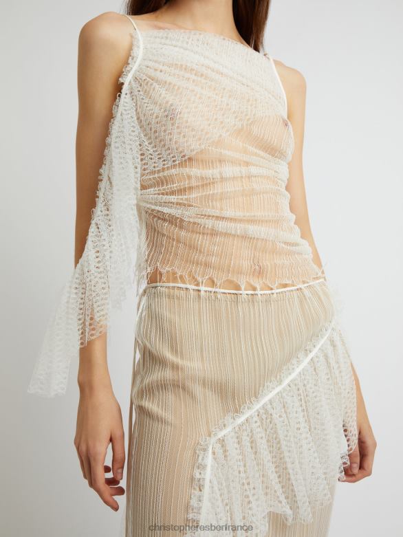 débardeur cascade lacé 4680H104 blanc vêtements Christopher Esber