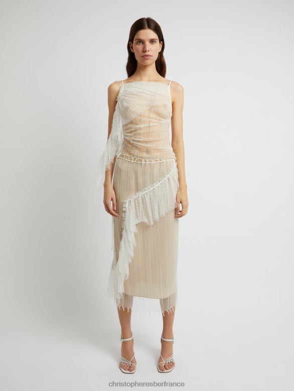 débardeur cascade lacé 4680H104 blanc vêtements Christopher Esber