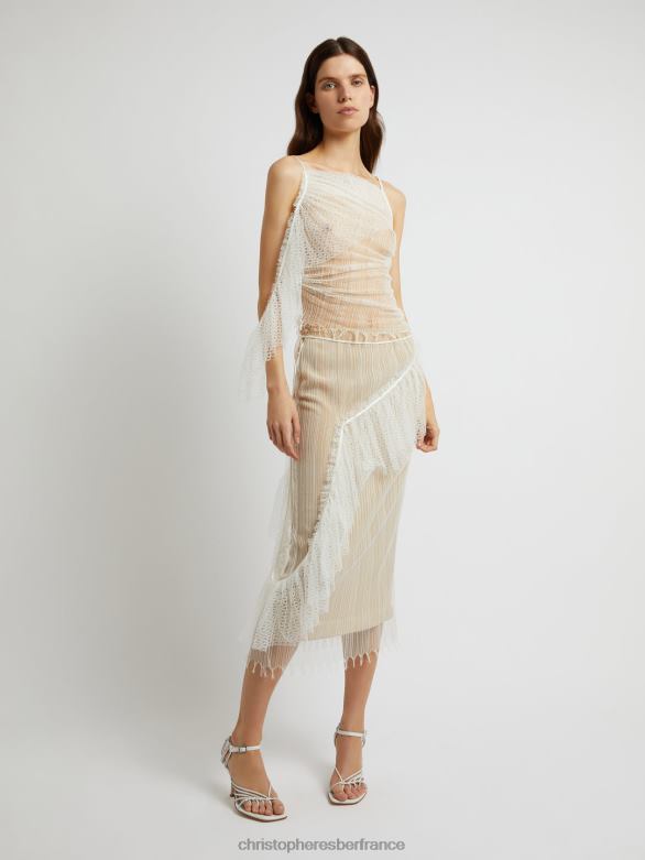 débardeur cascade lacé 4680H104 blanc vêtements Christopher Esber