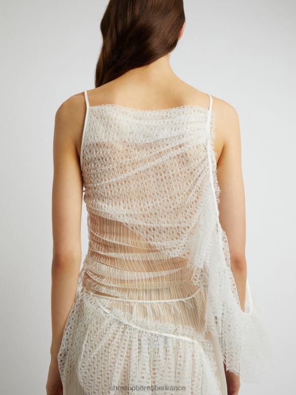 débardeur cascade lacé 4680H104 blanc vêtements Christopher Esber