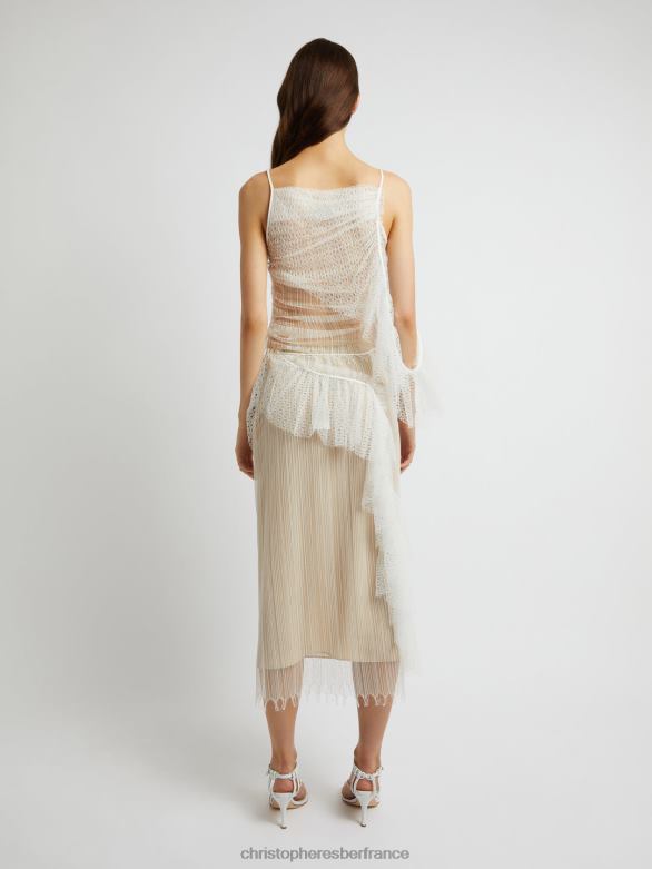 débardeur cascade lacé 4680H104 blanc vêtements Christopher Esber