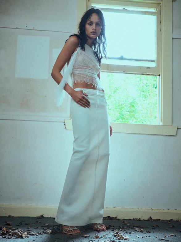 débardeur cascade lacé 4680H104 blanc vêtements Christopher Esber