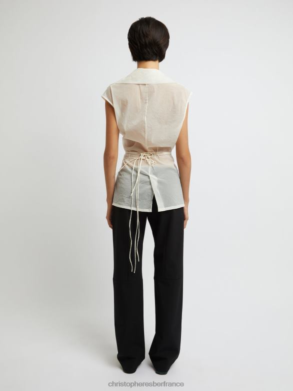 débardeur à lien de marée 4680H109 blanc vêtements Christopher Esber