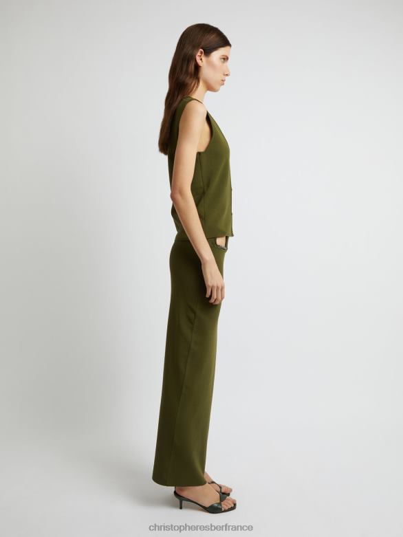 dessus en treillis cristallin 4680H98 algue vêtements Christopher Esber