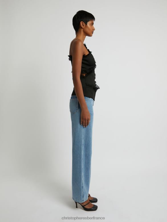 haut noué carina 4680H121 noir vêtements Christopher Esber