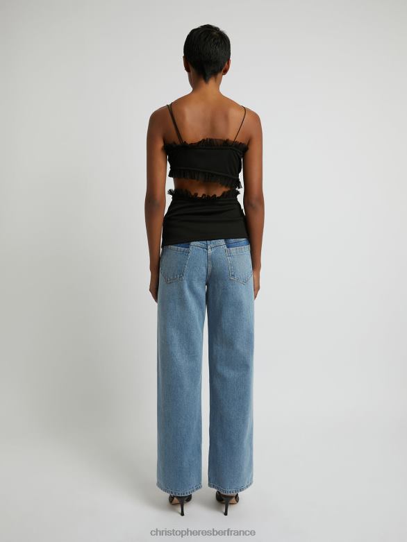 haut noué carina 4680H121 noir vêtements Christopher Esber