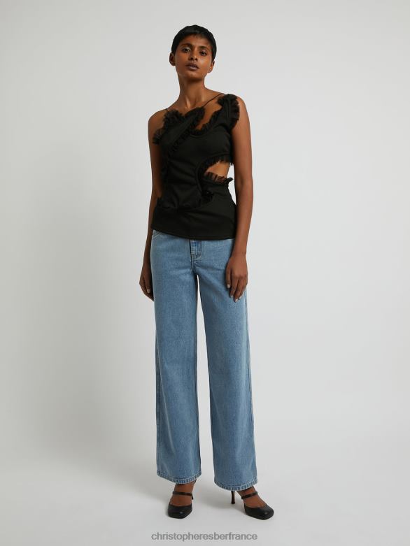 haut noué carina 4680H121 noir vêtements Christopher Esber