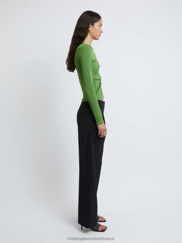 haut ouvert à manches longues 4680H94 tige vêtements Christopher Esber