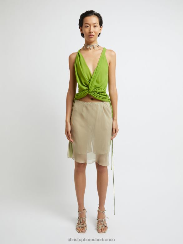 haut à ressorts en soie 4680H97 tige vêtements Christopher Esber