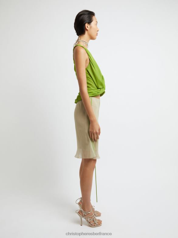 haut à ressorts en soie 4680H97 tige vêtements Christopher Esber