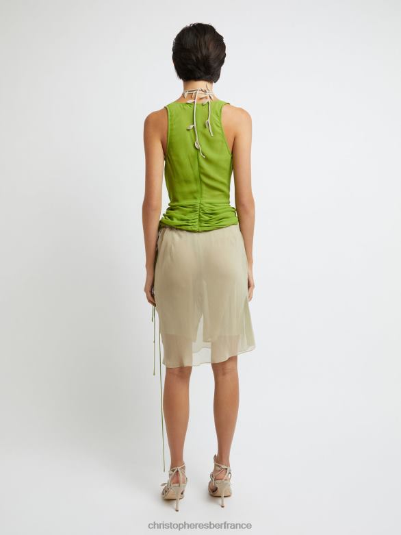 haut à ressorts en soie 4680H97 tige vêtements Christopher Esber