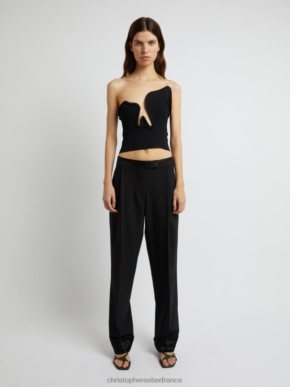 haut sans bretelles à armatures Salacia 4680H83 noir vêtements Christopher Esber