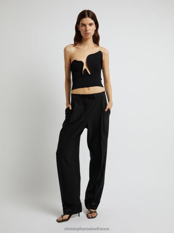 haut sans bretelles à armatures Salacia 4680H83 noir vêtements Christopher Esber
