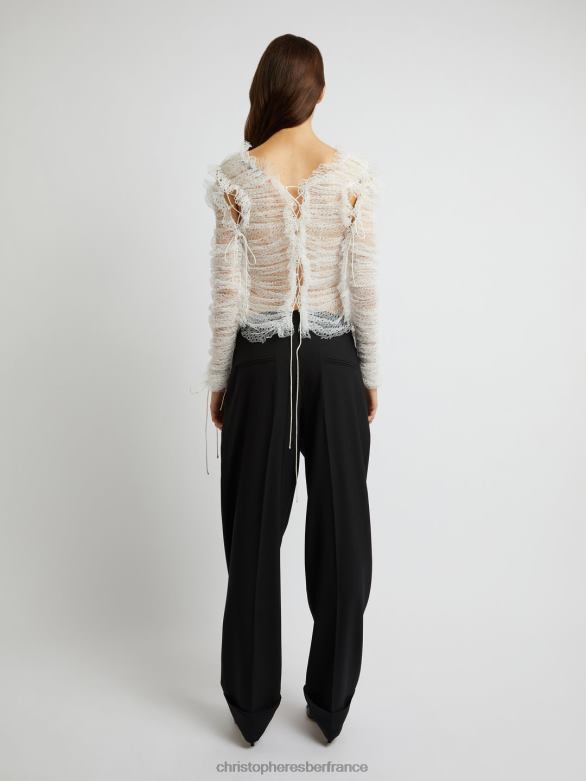 haut torrent lacé 4680H108 blanc vêtements Christopher Esber