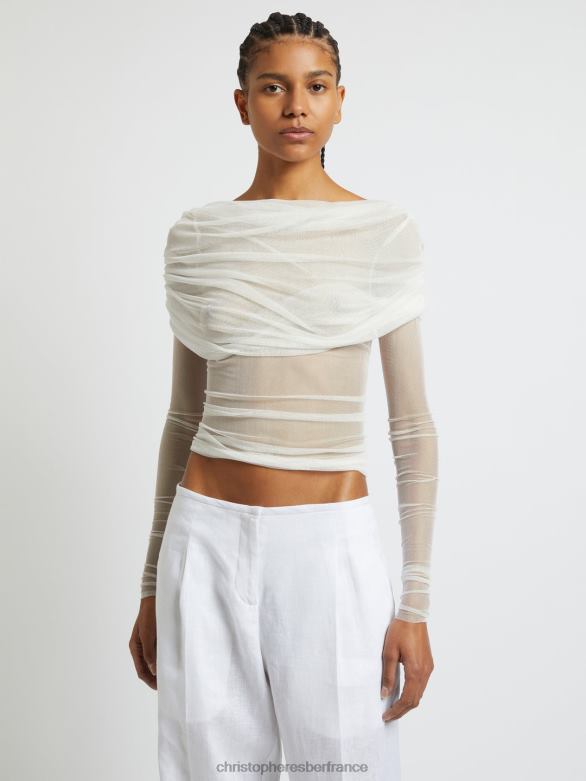haut voilé 4680H105 blanc vêtements Christopher Esber