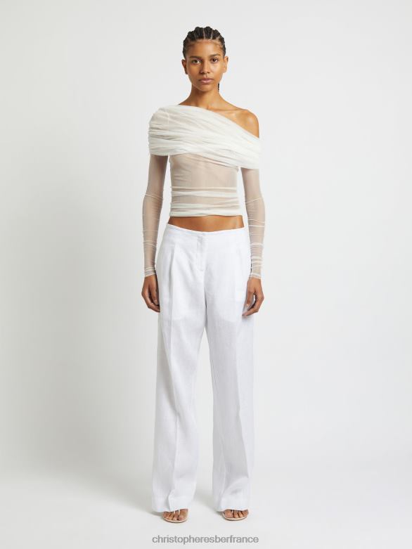 haut voilé 4680H105 blanc vêtements Christopher Esber