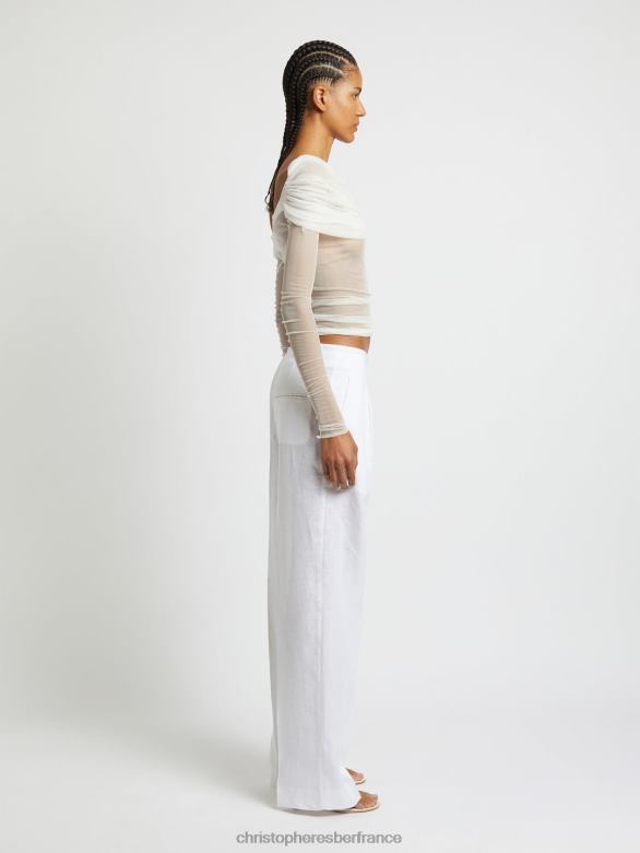 haut voilé 4680H105 blanc vêtements Christopher Esber