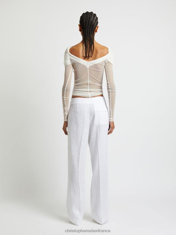 haut voilé 4680H105 blanc vêtements Christopher Esber