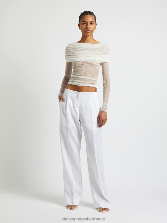 haut voilé 4680H105 blanc vêtements Christopher Esber