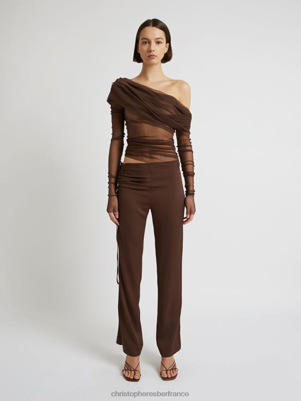 haut voilé 4680H107 noyer vêtements Christopher Esber