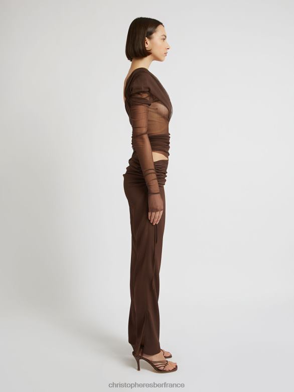 haut voilé 4680H107 noyer vêtements Christopher Esber