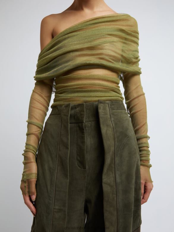 haut voilé 4680H112 mousse vêtements Christopher Esber