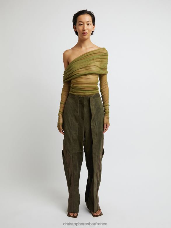 haut voilé 4680H112 mousse vêtements Christopher Esber