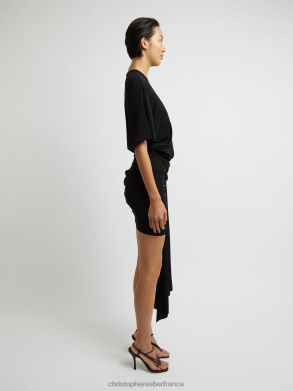 t-shirt à taille cagoule 4680H115 noir vêtements Christopher Esber