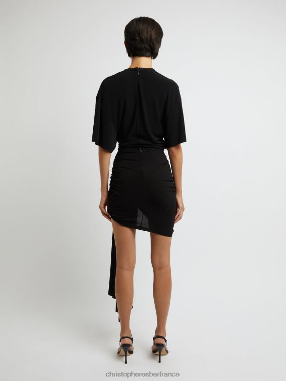 t-shirt à taille cagoule 4680H115 noir vêtements Christopher Esber