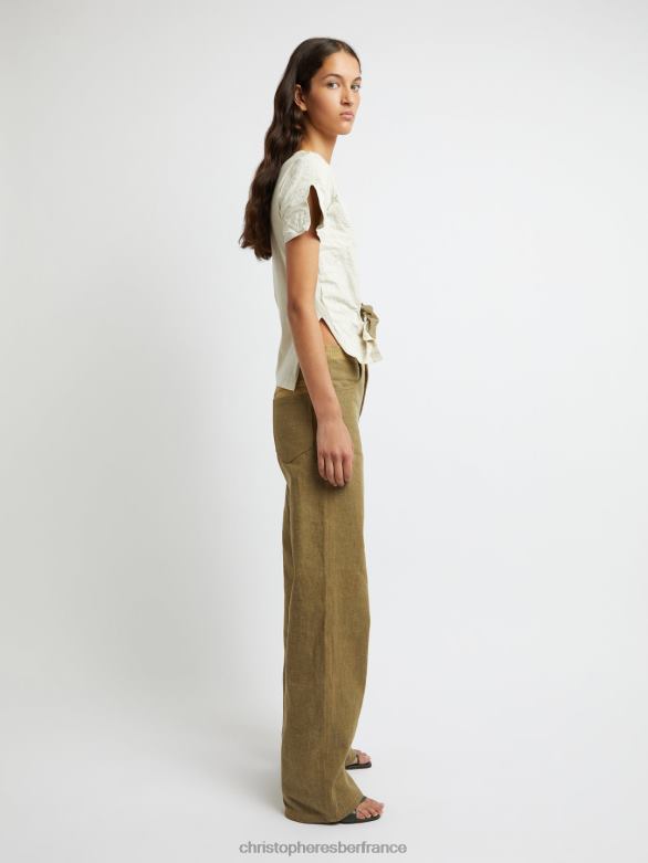 tee-shirt écrasé nacré 4680H91 mastic vêtements Christopher Esber