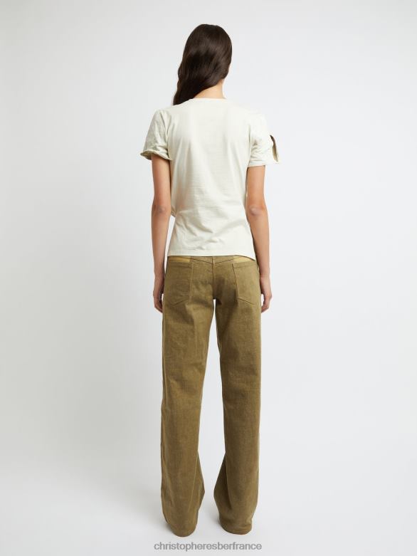 tee-shirt écrasé nacré 4680H91 mastic vêtements Christopher Esber