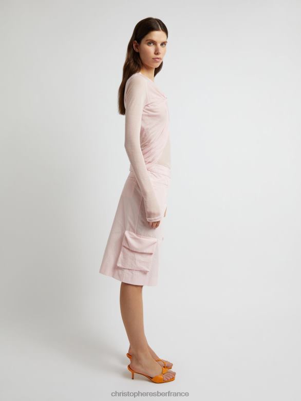 trochiatide - haut torsadé à manches longues 4680H100 crayeux/rose vêtements Christopher Esber