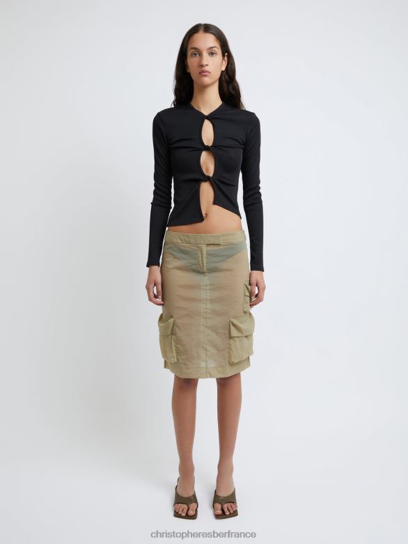 jupe cousue sola 4680H153 taupe vêtements Christopher Esber