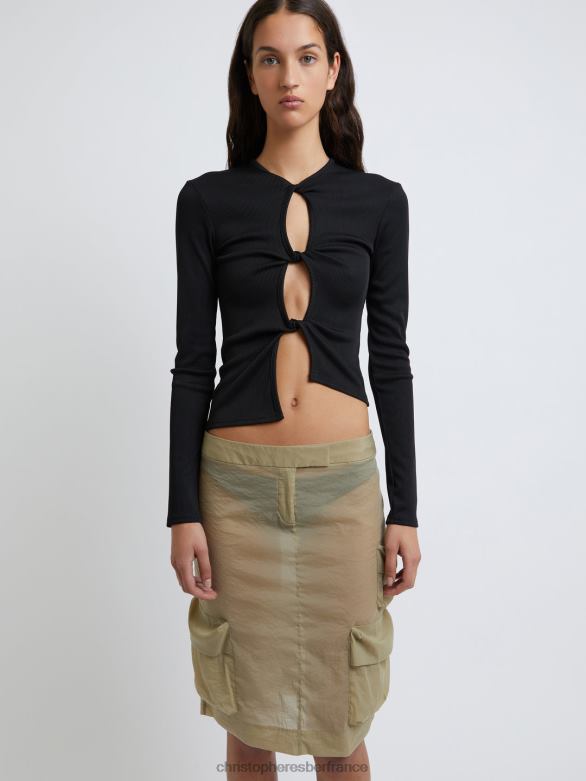 jupe cousue sola 4680H153 taupe vêtements Christopher Esber