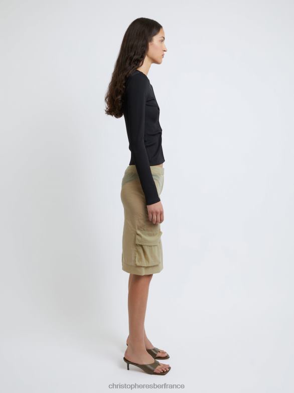 jupe cousue sola 4680H153 taupe vêtements Christopher Esber