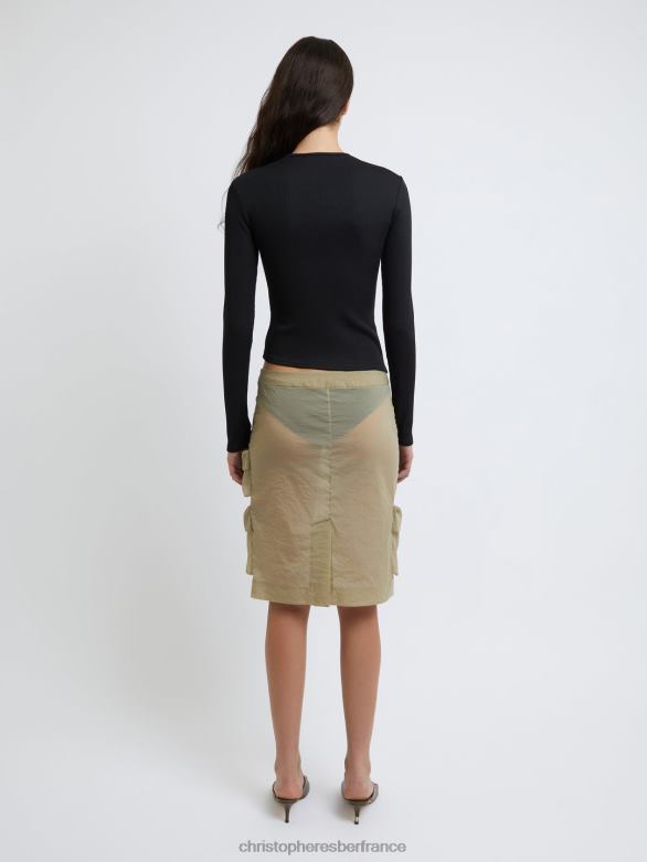 jupe cousue sola 4680H153 taupe vêtements Christopher Esber