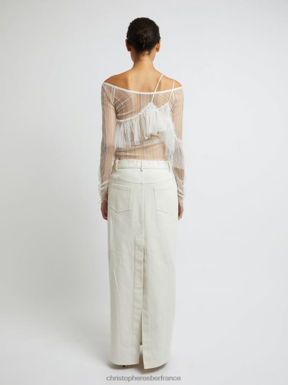 jupe en jean colonne chimère 4680H150 naturel vêtements Christopher Esber