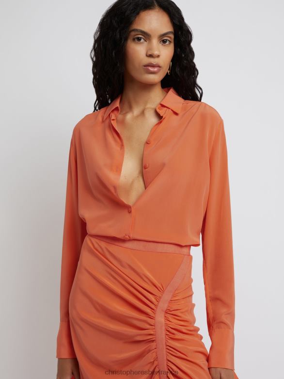 jupe froncée inclinée 4680H158 Valence vêtements Christopher Esber